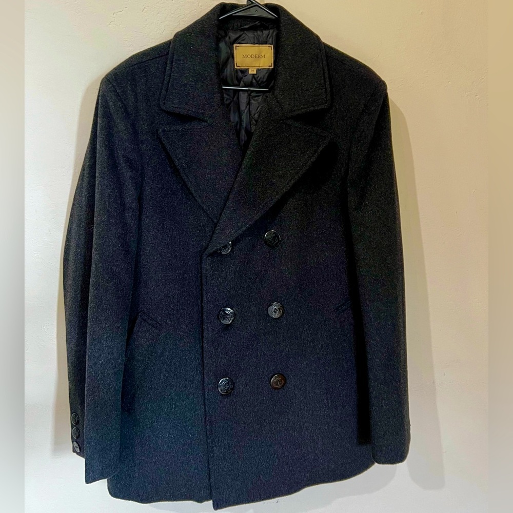 Moderm Heather Grey Peacoat Jacket